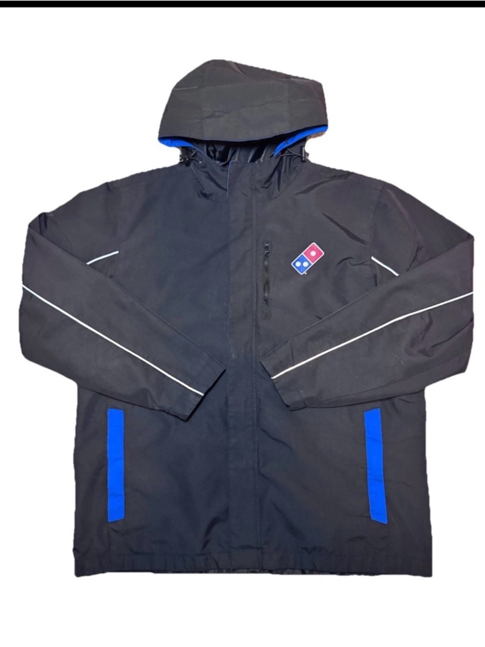 Domino's Gear Hooded Zip Jacket in Black & Blue